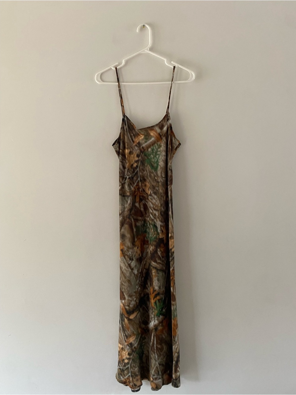 Women’s Camo Slip Maxi Dress - Brown/Green. ALLCAPS STUDIO Alterior Collab